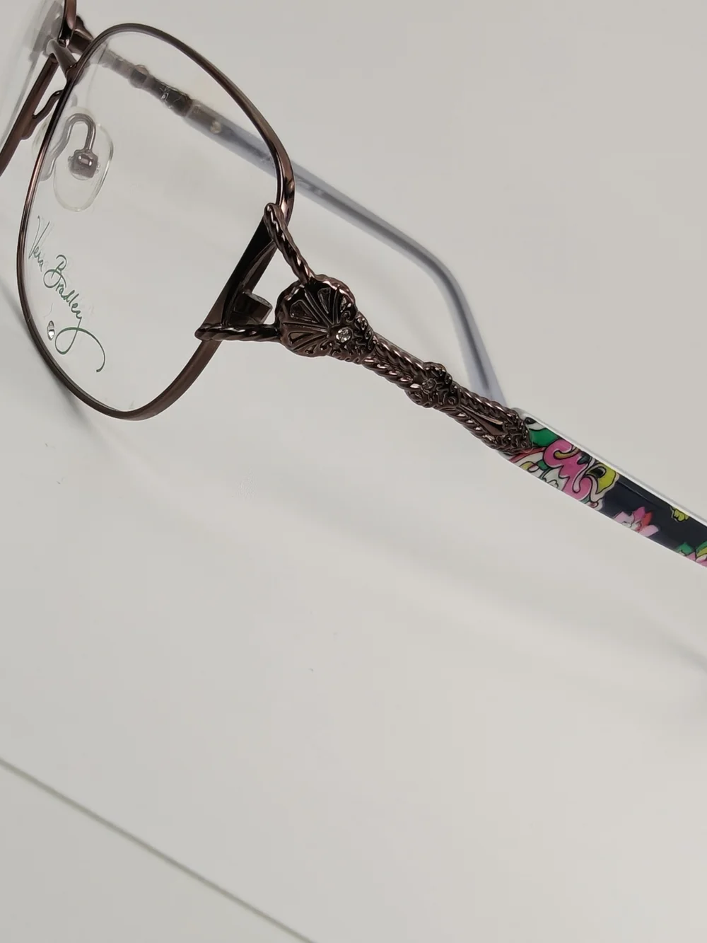 Vera Bradley Greta. Bronze Metal Eyeglass Frames. Petal Paisley